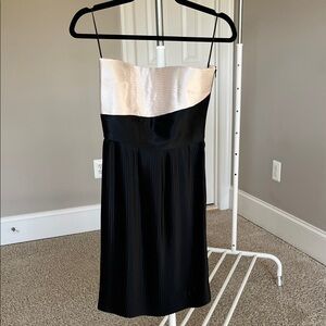 Chic Strapless Black and White Dress